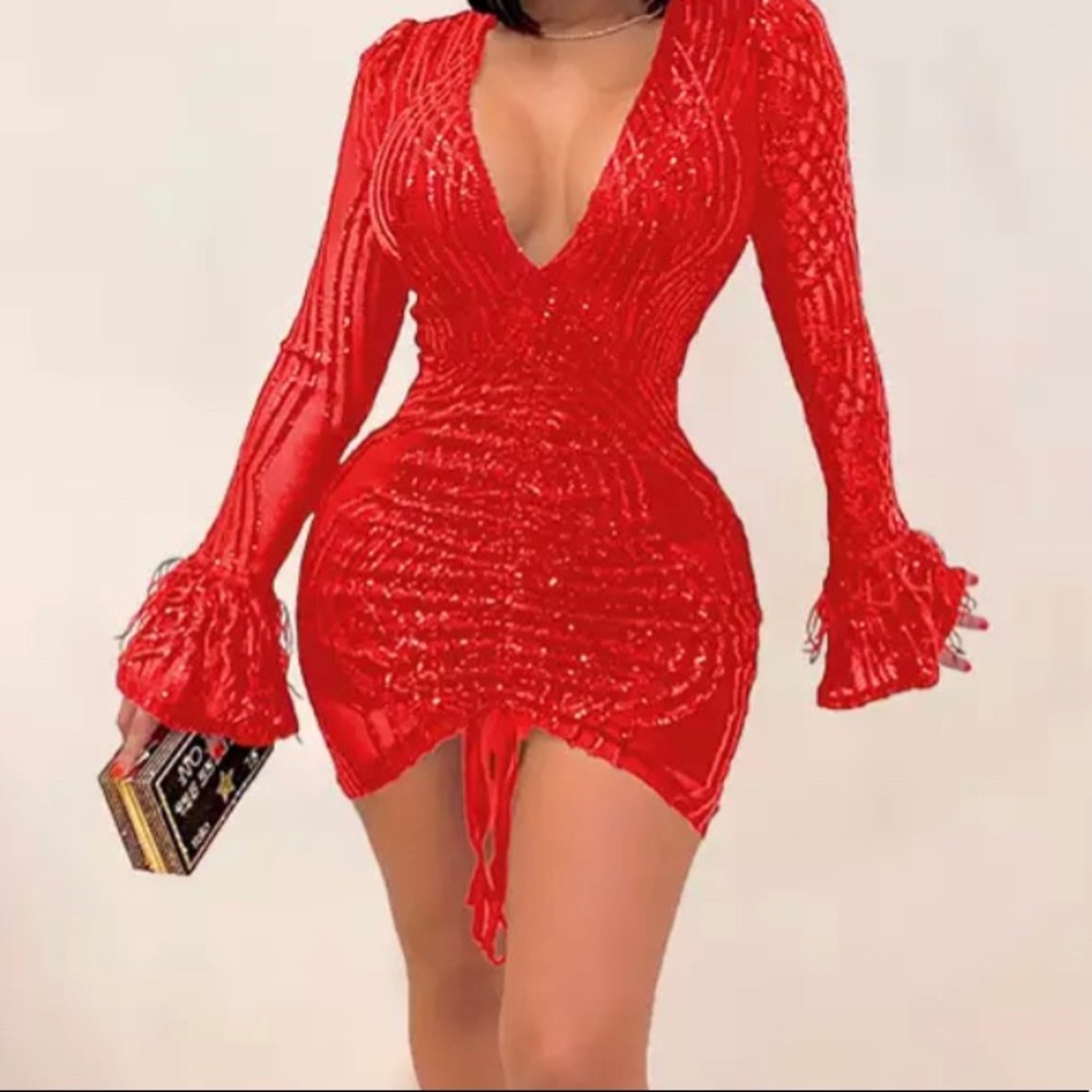Red Party Sequin Dress